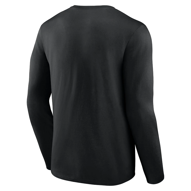 Men's Logo Athletic Black Philadelphia Eagles Primary Long Sleeve T-Shirt
