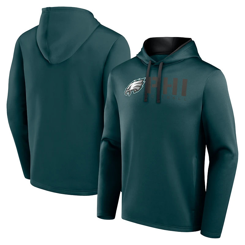 Men's Logo Athletic Green Philadelphia Eagles Head Start Pullover Hoodie