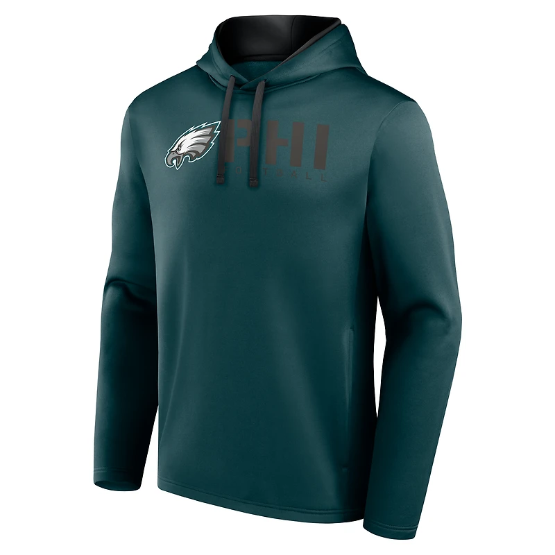 Men's Logo Athletic Green Philadelphia Eagles Head Start Pullover Hoodie