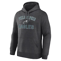 Men's Logo Athletic Heather Charcoal Philadelphia Eagles Arch Victory Hoodie