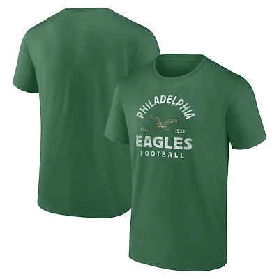 T-shirt homme Kelly Green Philadelphia Eagles Vintage Arch avec logo athlétique