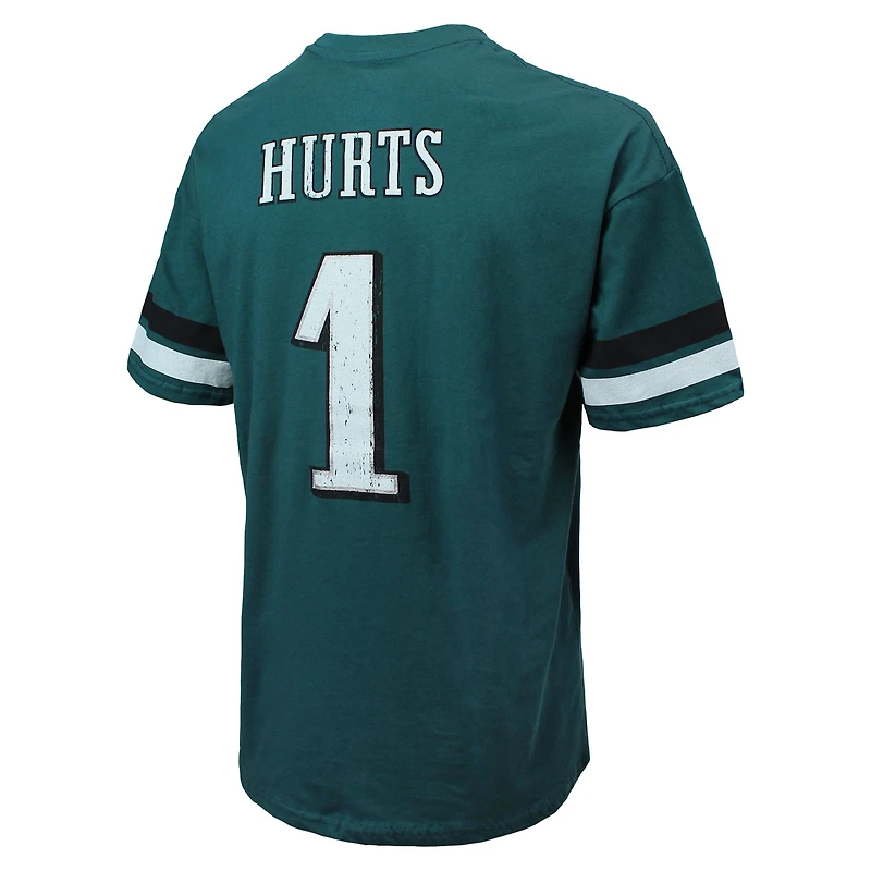 T-shirt surdimensionné avec nom et numéro des Eagles de Philadelphie Majestic Threads Jalen Hurts pour hommes