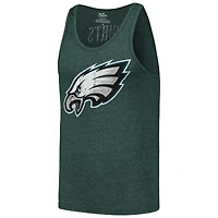 Débardeur tri-mélange vert Majestic Threads Jalen Hurts pour hommes avec nom et numéro des Eagles de Philadelphie