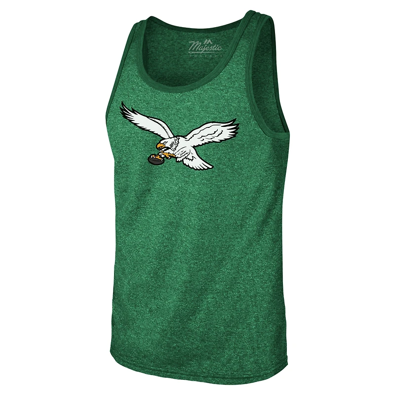 Men's Majestic Threads Jalen Hurts Kelly Green Philadelphia Eagles Tri-Blend Player Name & Number Tank Top