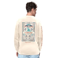 Men's Margaritaville Cream Philadelphia Eagles Five O'Clock Henley Long Sleeve T-Shirt
