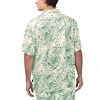 Men's Margaritaville Midnight Green Philadelphia Eagles Sandwashed Monstera Print Party Button-Up Shirt