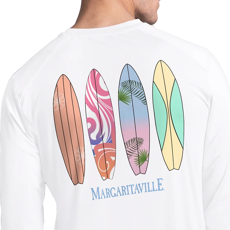 Men's Margaritaville White Philadelphia Eagles Life's A Beach Long Sleeve Rashguard