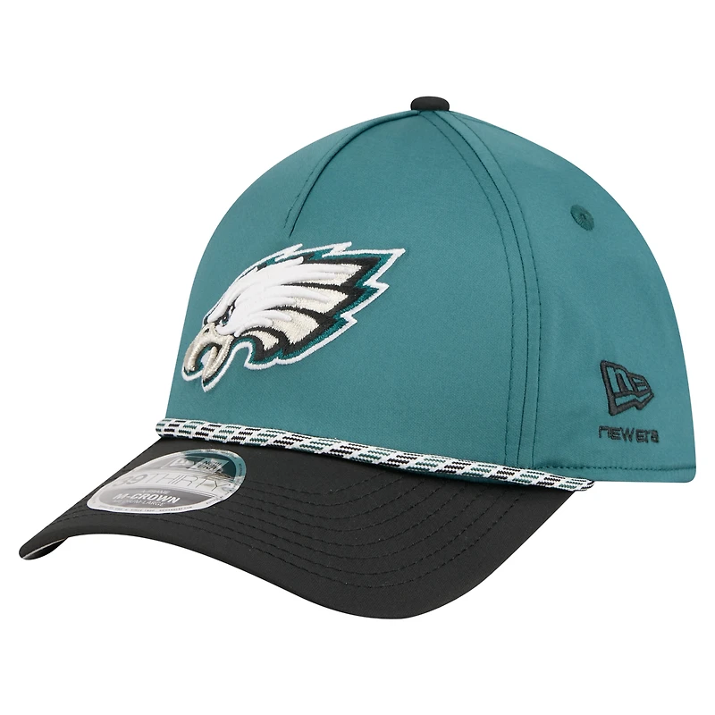 Men's Midnight Green/Black Philadelphia Eagles Rope M-Crown A-Frame 39THIRTY Flex Hat