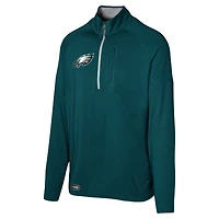 Haut à quart de zip vert nuit des Philadelphia Eagles Grind Iron pour hommes