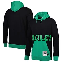Sweat à capuche Mitchell & Ness pour hommes, noir/vert minuit, Philadelphia Eagles Big Tall Face