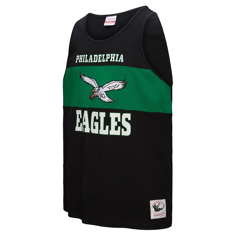 Débardeur rétro colorblock noir pour homme Mitchell & Ness Philadelphia Eagles