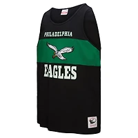 Débardeur rétro colorblock noir pour homme Mitchell & Ness Philadelphia Eagles