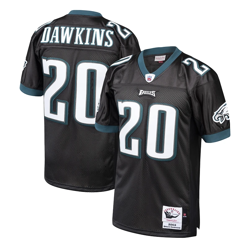 Maillot Mitchell & Ness Brian Dawkins noir des Eagles de Philadelphie, édition 2003, authentique et rétro, porté par un joueur retraité.