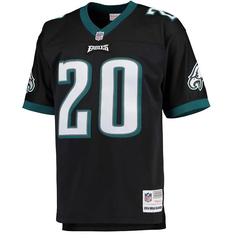 Maillot de réplique joueur retraité Mitchell & Ness Brian Dawkins des Eagles Philadelphie noir Big Tall 2004 pour hommes