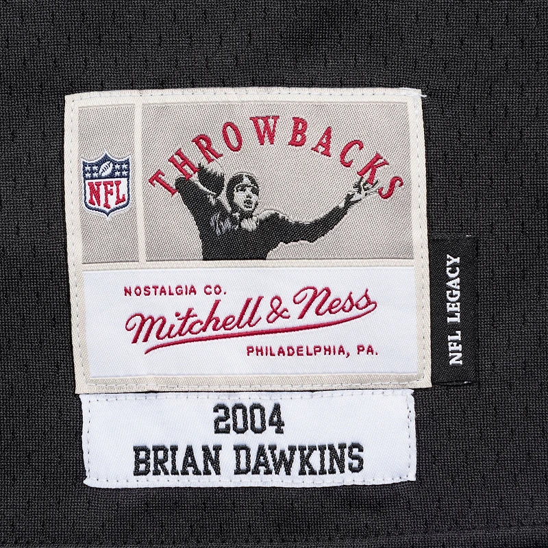Maillot réplique noir Mitchell & Ness Brian Dawkins pour homme des Philadelphia Eagles Legacy