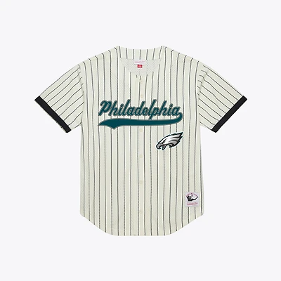 Men's Mitchell & Ness Brian Dawkins Cream Philadelphia Eagles Name Number Mesh Fashion Jersey