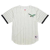 Maillot de mode Mitchell & Ness crème Philadelphia Eagles pour hommes, grandes tailles, en maille épaisse et boutonnée