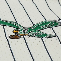 Maillot de mode Mitchell & Ness crème Philadelphia Eagles pour hommes, grandes tailles, en maille épaisse et boutonnée