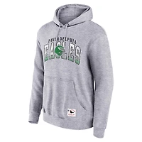 Men's Mitchell & Ness  Heather Gray Philadelphia Eagles Pocket Passer Pullover Hoodie
