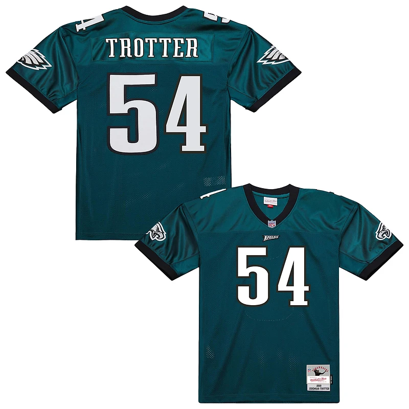 Maillot réplique rétro Mitchell & Ness Jeremiah Trotter vert des Eagles de Philadelphie, édition 2000, pour homme