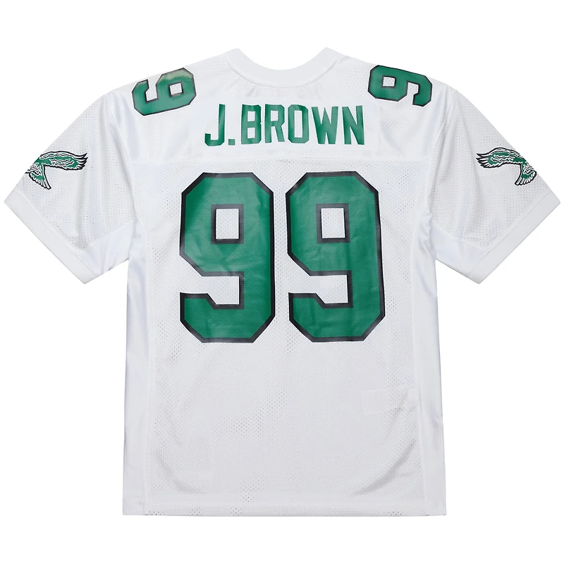 Maillot de joueur retraité authentique Mitchell & Ness Jerome Brown blanc des Philadelphia Eagles 1991