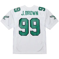 Maillot de joueur retraité authentique Mitchell & Ness Jerome Brown blanc des Philadelphia Eagles 1991