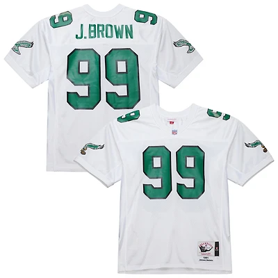 Maillot de joueur retraité authentique Mitchell & Ness Jerome Brown blanc des Philadelphia Eagles 1991