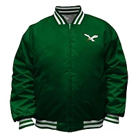 Veste réversible à fermeture éclair intégrale Mitchell & Ness Kelly Green/Silver Philadelphia Eagles Big Tall pour homme