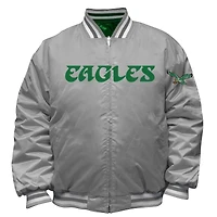 Veste réversible à fermeture éclair intégrale Mitchell & Ness Kelly Green/Silver Philadelphia Eagles Big Tall pour homme