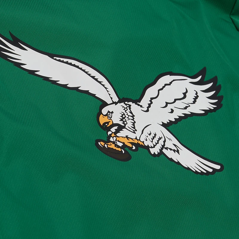 Men's Mitchell & Ness Kelly Green Philadelphia Eagles Coaches Full-Snap Hooded Windbreaker Jacket
