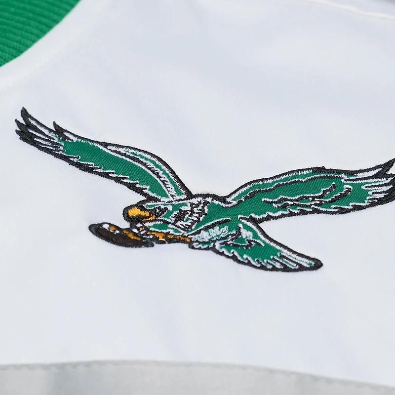 Men's Mitchell & Ness Kelly Green Philadelphia Eagles Head Coach Lightweight Full-Snap Satin Jacket