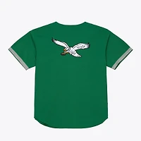 Maillot de mode Mitchell & Ness Kelly Green Philadelphia Eagles Head Coach en maille à boutons pour homme