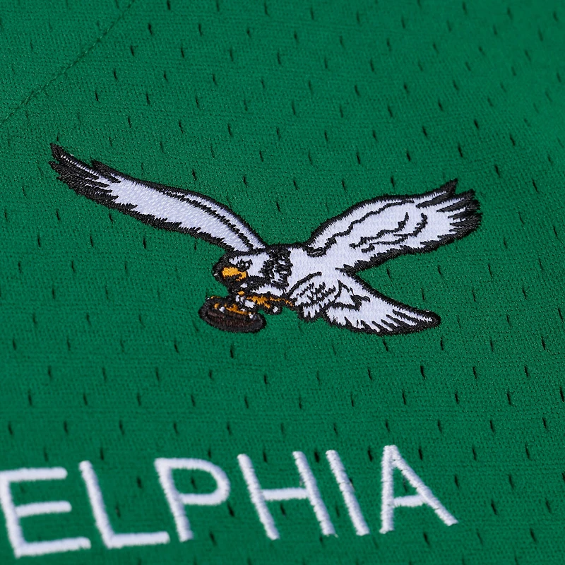 Men's Mitchell & Ness Kelly Green Philadelphia Eagles Head Coach Mesh Full-Button Fashion Jersey