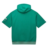 Sweat à capuche manches courtes d'avant-match Kelly Green de Mitchell & Ness pour homme des Philadelphia Eagles
