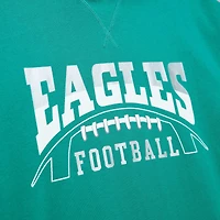 Sweat à capuche manches courtes d'avant-match Kelly Green de Mitchell & Ness pour homme des Philadelphia Eagles