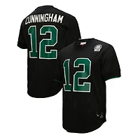 T-shirt en maille Mitchell & Ness pour homme, noir, à l'effigie de Randall Cunningham, joueur retraité des Eagles Philadelphie.