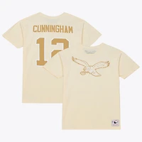T-shirt Mitchell & Ness Randall Cunningham crème Philadelphia Eagles Sandman avec nom et numéro pour homme