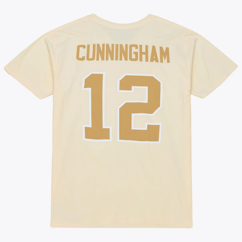 Men's Mitchell & Ness Randall Cunningham Cream Philadelphia Eagles Sandman Name Number T-Shirt