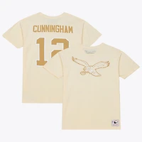 Men's Mitchell & Ness Randall Cunningham Cream Philadelphia Eagles Sandman Name Number T-Shirt