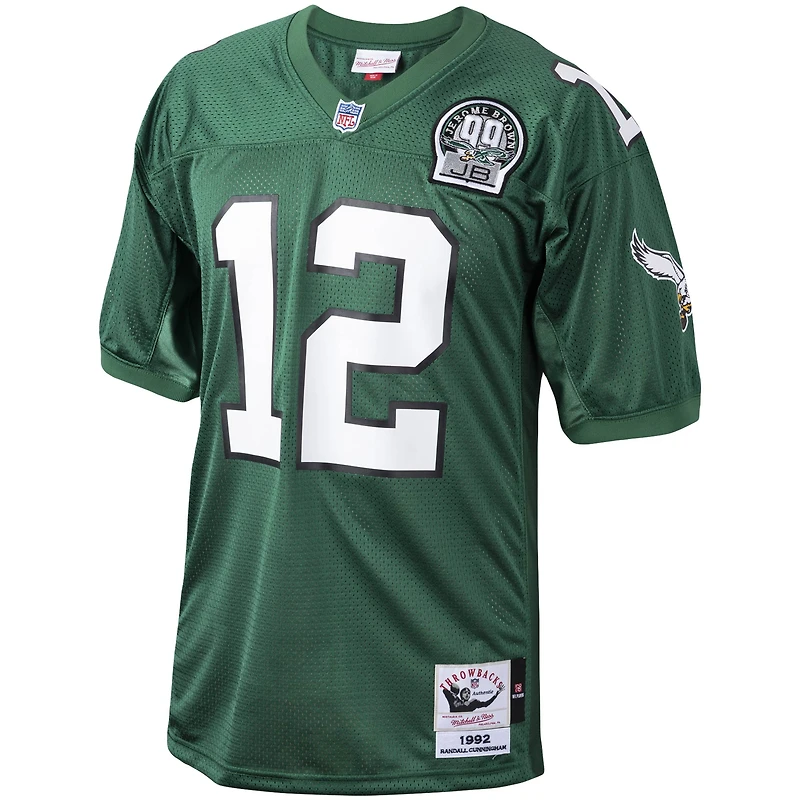 Maillot de joueur retraité authentique Mitchell & Ness Randall Cunningham Green Philadelphia Eagles 1992 pour hommes