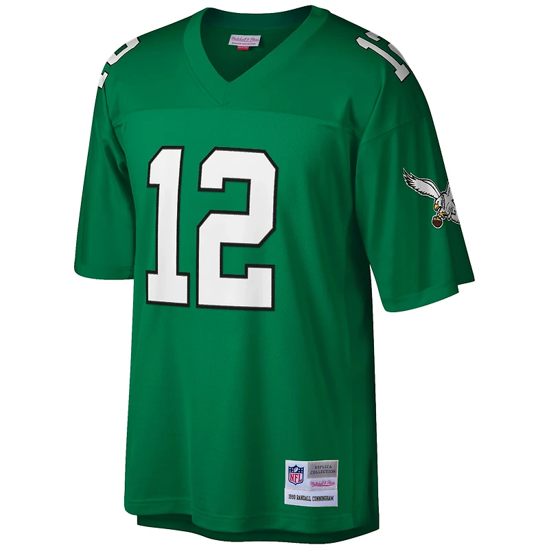 Maillot réplique de joueur retraité Mitchell & Ness Randall Cunningham Kelly Green Philadelphia Eagles Big Tall 1990 pour homme