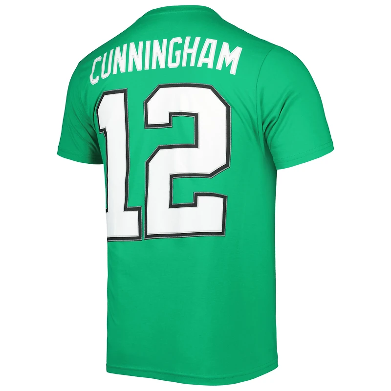 T-shirt homme Mitchell & Ness Randall Cunningham Kelly Green, joueur retraité des Philadelphia Eagles, avec logo, nom et numéro