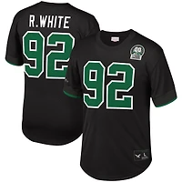 Mitchell & Ness Reggie pour hommes, blanc et noir, nom numéro du joueur retraité des Eagles de Philadelphie, haut en maille