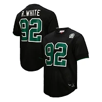 Mitchell & Ness Reggie pour homme Blanc Noir Philadelphia Eagles Retired Player Name Number Mesh Top