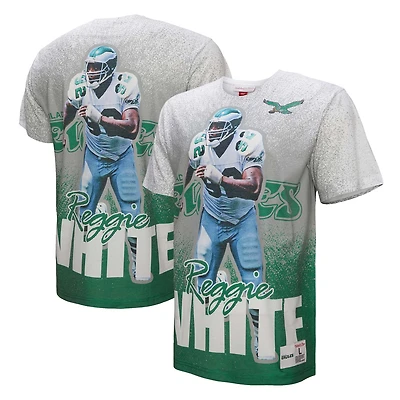 Men's Mitchell & Ness Reggie White Gray Philadelphia Eagles Burst Retired Player T-Shirt