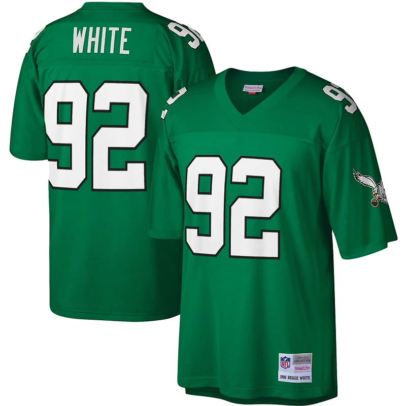 Maillot réplique Mitchell & Ness Reggie blanc Kelly vert Philadelphia Eagles Legacy pour hommes