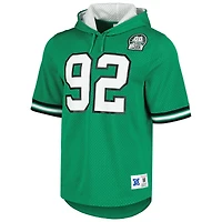 T-shirt à capuche en maille pour homme Mitchell & Ness Reggie White Kelly Green Philadelphia Eagles avec nom et numéro de joueur retraité