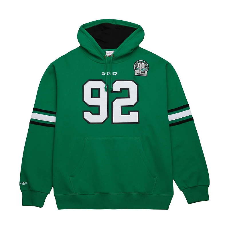 Men's Mitchell & Ness Reggie White Kelly Green Philadelphia Eagles Retired Player Name Number Pullover Hoodie