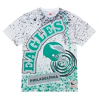 Men's Mitchell & Ness White Philadelphia Eagles Big Tall Allover Print T-Shirt