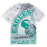 Men's Mitchell & Ness White Philadelphia Eagles Big Tall Allover Print T-Shirt